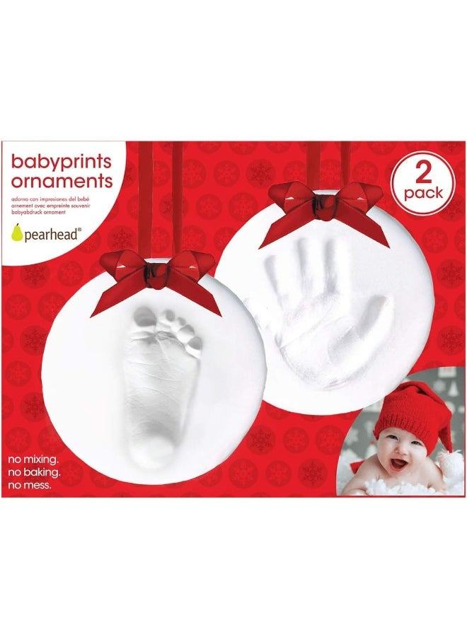 pearhead - Pearhead Babyprints Baby's First Handprint or Footprint Ornament Kit - Image 1