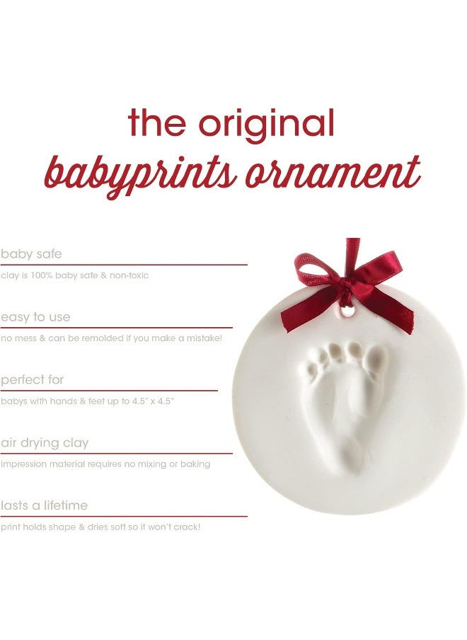 pearhead - Pearhead Babyprints Baby's First Handprint or Footprint Ornament Kit - Image 1