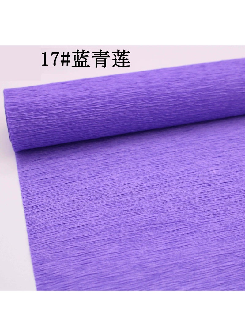 Arabest Wholesale color crepe paper thickened Hemming paper flower packaging handmade diy FLORAL making material pleated paper 17 Blue Lotus 