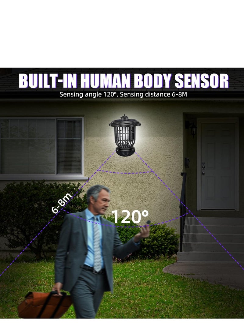 KASTWAVE فخ البعوض الشمسي، مقاوم للماء للطاقة الشمسية وقابل لإعادة الشحن، قاتل البعوض بالأشعة فوق البنفسجية LED، مصباح ضوء خارجي لتركيب المناظر الطبيعية للحديقة، ٢ قطعة - Image 4