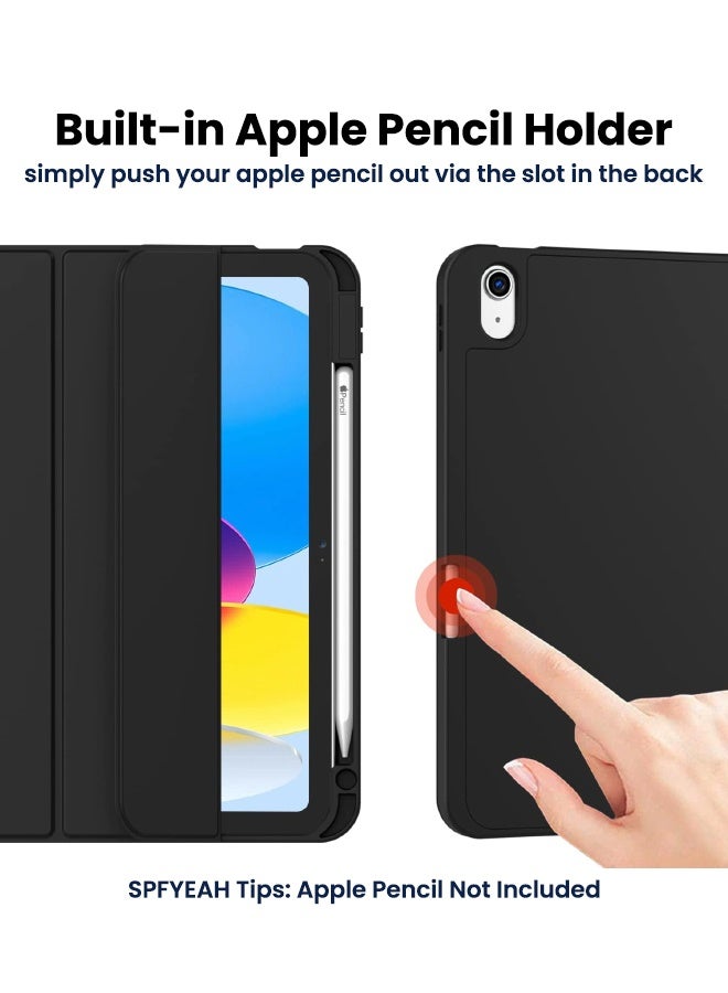 اس بي اف يا. حافظة iPad (A16) الجيل الحادي عشر مقاس 11 بوصة (2025) / iPad الجيل العاشر مقاس 10.9 بوصة (2022)، مع حامل قلم، وخاصية الإيقاظ/السكون التلقائي، وغطاء ذكي ثلاثي الطيات مع ظهر ناعم من مادة TPU، أسود - Image 3