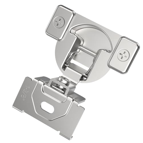 Chibery NonSlow Close Regular Hinges 138 Overlay Standard Concealed Cabinet Hinges for Face Frame Door 2D Self Closing Hidden 105 Opening Easyon Dowels SelfTapping Wooden Screws 30 Pack - Image 1