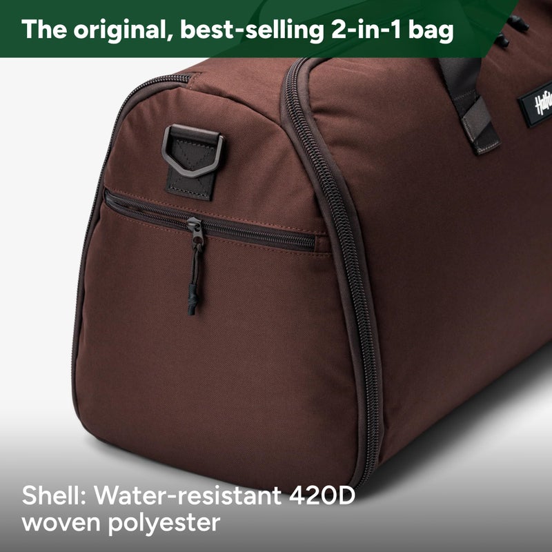 Halfday Convertible 2-in-1 Garment Duffel Weekender Bag 45L | Wrinkle-Free Travel, Hanging Suit Compartment, Shoe Pockets, Trolley Sleeve. Durable & Water-Resistant Carry-On, Port - Image 5