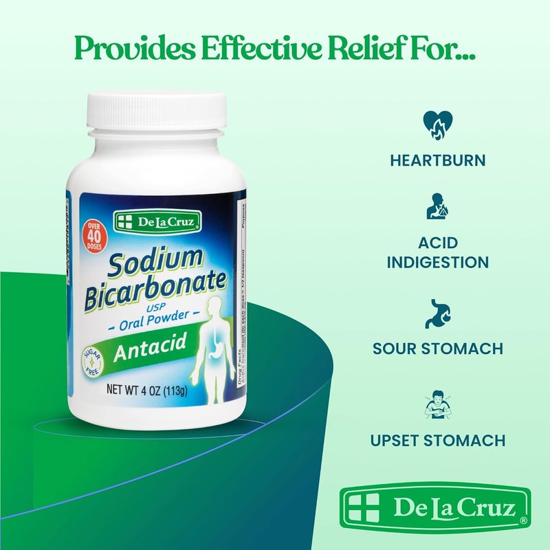 De La Cruz Sodium Bicarbonate Antacid Powder - 4 OZ - Image 2
