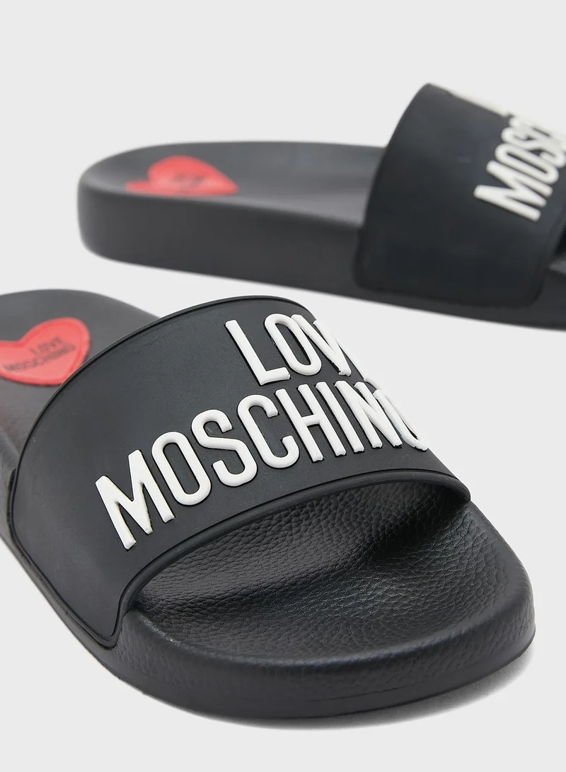 Love Moschino Printed Slides