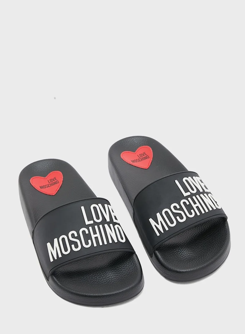 Love Moschino Printed Slides