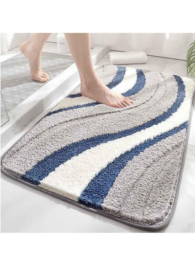 سجاد الحمام حصيرة 40 × 60 سم غير قابلة للانزلاق ناعمة رقيقة من الألياف الدقيقة سجادة دش قابلة للغسل في الغسالة سريعة الجفاف حصائر استحمام فائقة لحمام الدش.