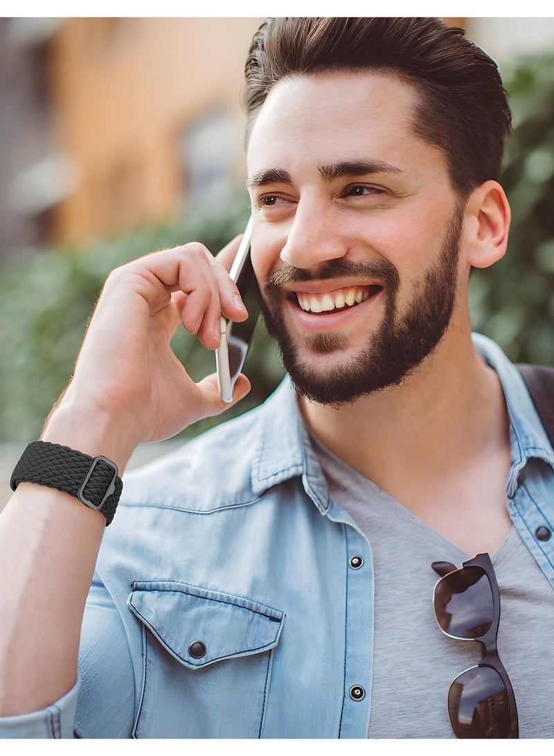 2pcs Braided Stretchy Solo Loop Compatible for Apple Watch Band 38mm 40mm 41mm 42mm for Women Men, Nylon Elastic Straps Wristbands for iWatch Series 10 9 8 7 6 SE 5 4 3 2 Ultra Ultra 2 - Image 3