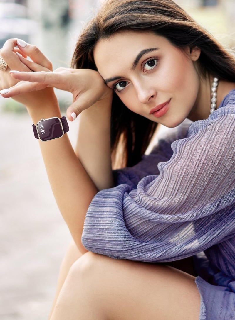 2pcs Braided Stretchy Solo Loop Compatible for Apple Watch Band 38mm 40mm 41mm 42mm for Women Men, Nylon Elastic Straps Wristbands for iWatch Series 10 9 8 7 6 SE 5 4 3 2 Ultra Ultra 2 - Image 4