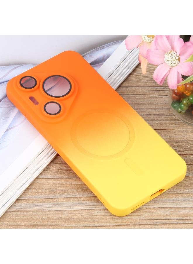 زبون حافظة لهاتف هواوي بورا 70 من مادة البولي يوريثان الحراري السائل والسيليكون المتدرج MagSafe - Image 2