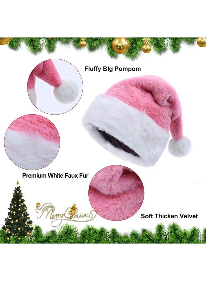 Eoocan Christmas Hat for Adult, Unisex Thicken Comfortable Plush Black Santa Hat for Christmas New Year Festive Theme Party Supply - Image 3