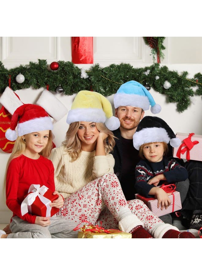 Eoocan Christmas Hat for Adult, Unisex Thicken Comfortable Plush Black Santa Hat for Christmas New Year Festive Theme Party Supply - Image 5