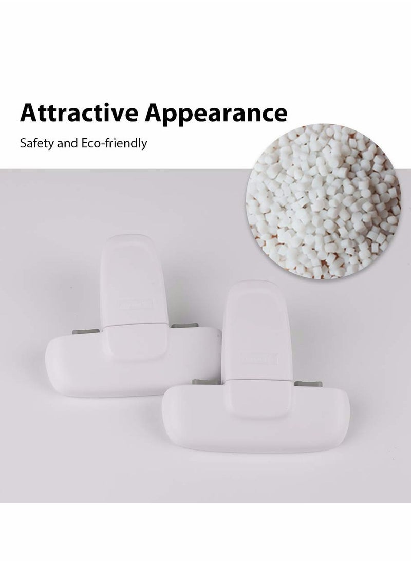 KASTWAVE - 2 PCS Home Fridge Freezer Door Lock KASTWAVE Latch Catch Toddler Kids Child Refrigerator Cabinet Locks Baby Safety Child Lock Easy to Install and Use 3M Adhesive no Tools Need or Drill White - Image 1
