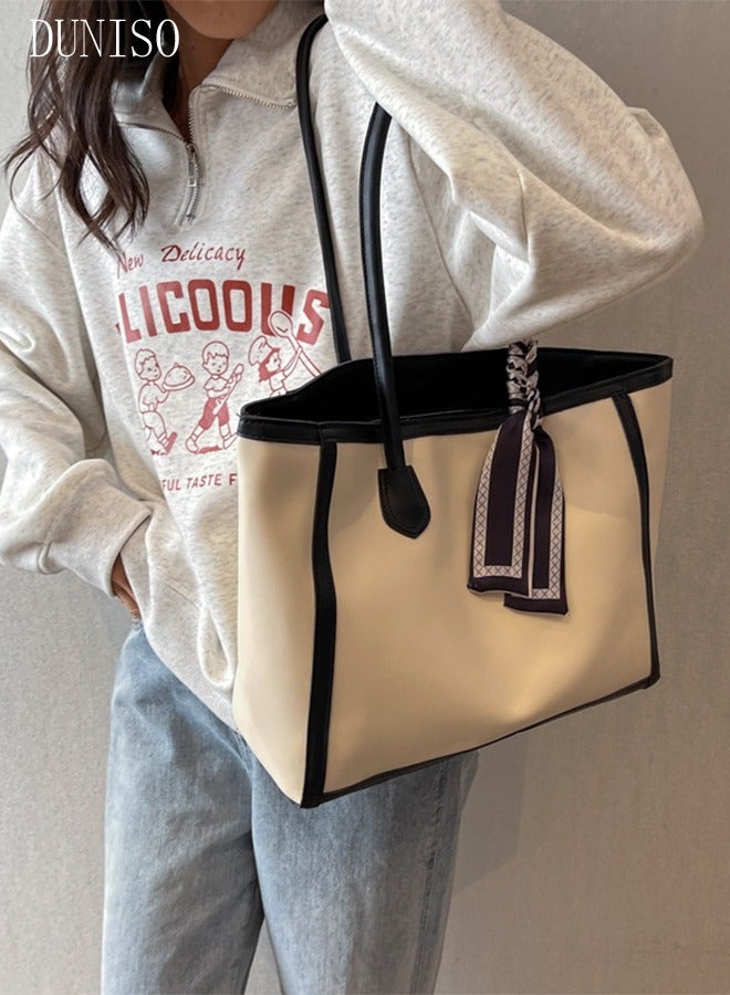 DUNISO Women's Shoulder Tote Bag Faux Leather Handbag for Women Large Capacity Messenger Fashionable Travel Shoulder Bag for Ladies Girls College Students - Image 5