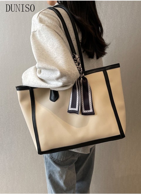 Women's Shoulder Tote Bag Faux Leather Handbag for Women Large Capacity Messenger Fashionable Travel Shoulder Bag for Ladies Girls College Students