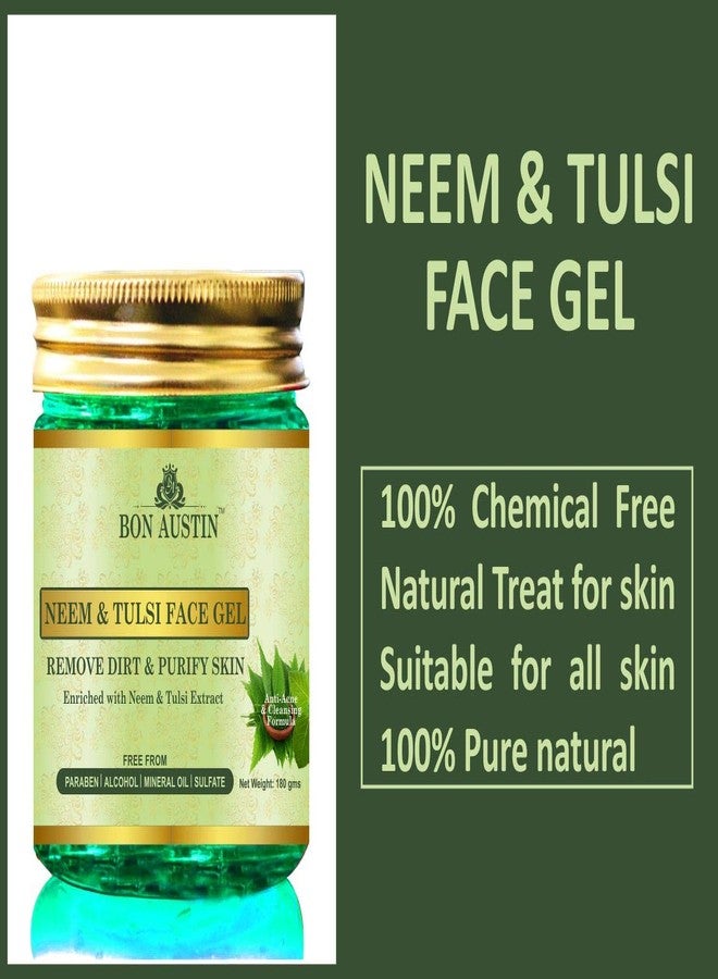 Bon Austin Premium Neem Tulsi Face Gel & Papaya Aloe vera Gel Combo Pack of 2 Jars of 180 gms(360 gms) - Image 5