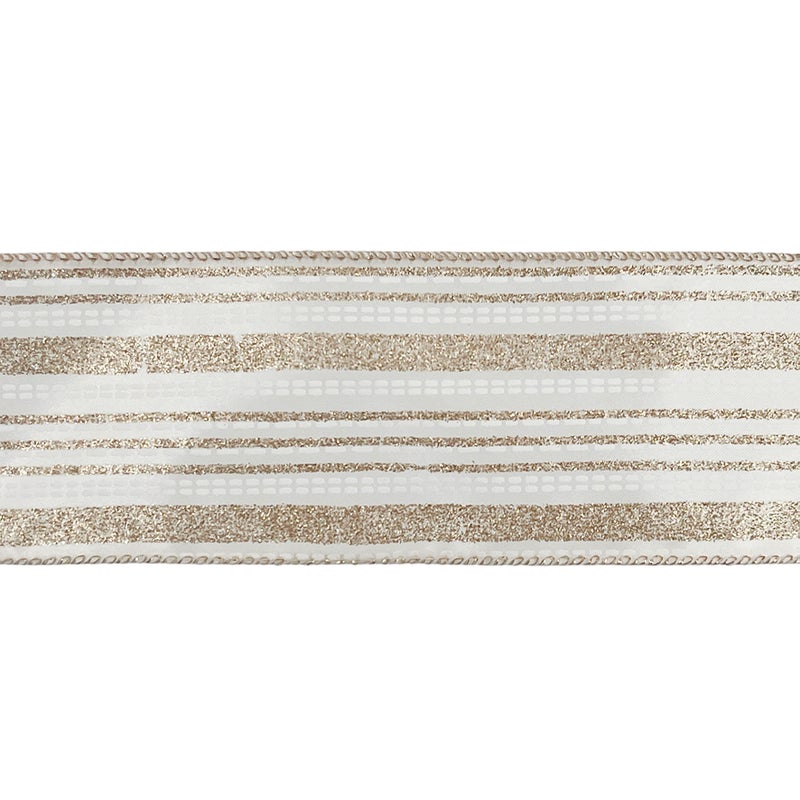 CHRISTMAS MAGIC Christmas Satin Ribbon Gold 6.3cmx10 yards - Image 1