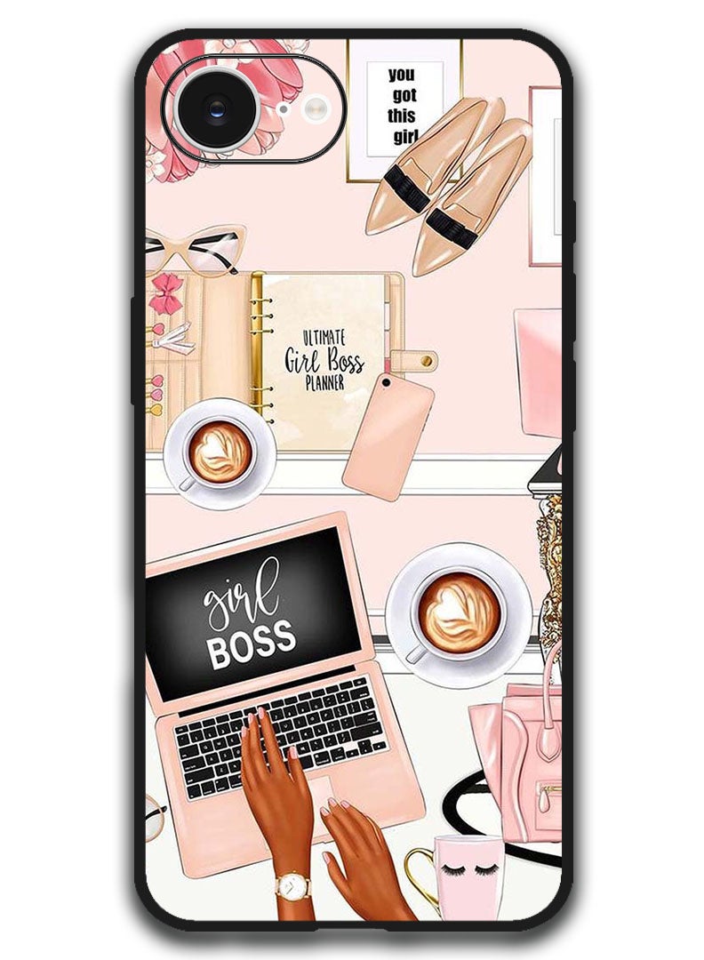 Theodor Case Compatible with Apple iPhone 16e 6.1 Inch Protection Shockproof Bumper Cover - Girl Boss Item - Image 1