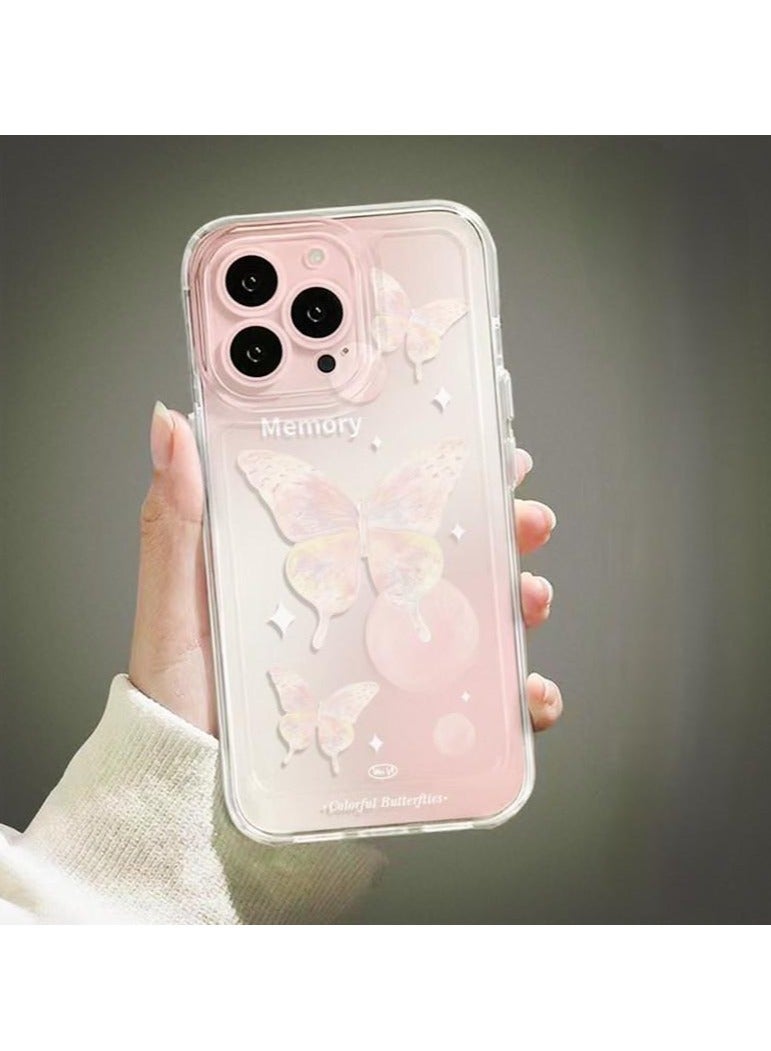 جراب شفاف بتصميم فراشة لهاتف iPhone 16 Pro Max - مقاوم للصدمات والخدش والسقوط - Image 1