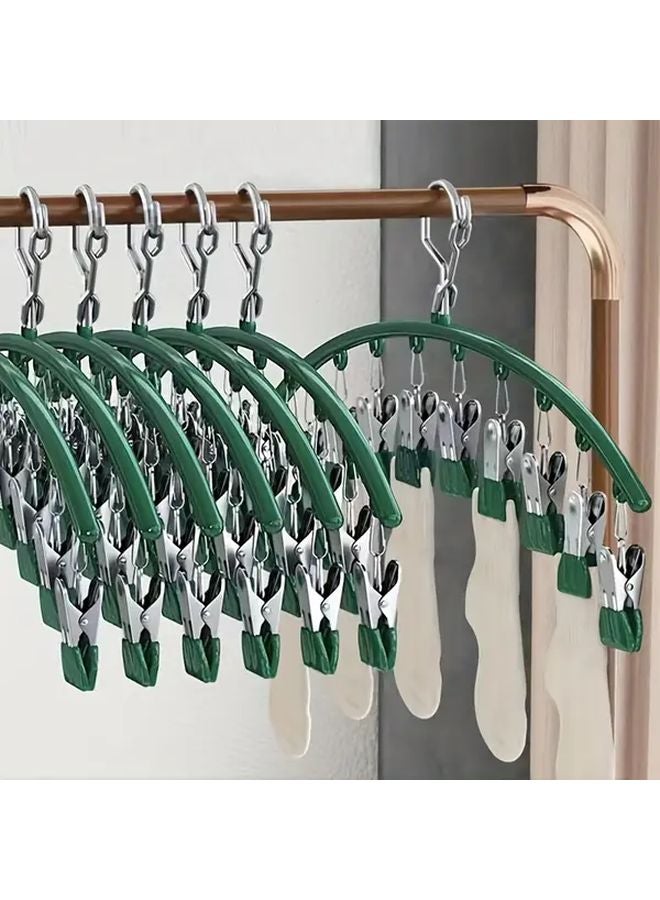 Green Heavy Duty Stainless Steel Space Saving Clothes Hanger Holds 10 Socks Undergarments Pants For Home Dorm Laundry Room - Image 2