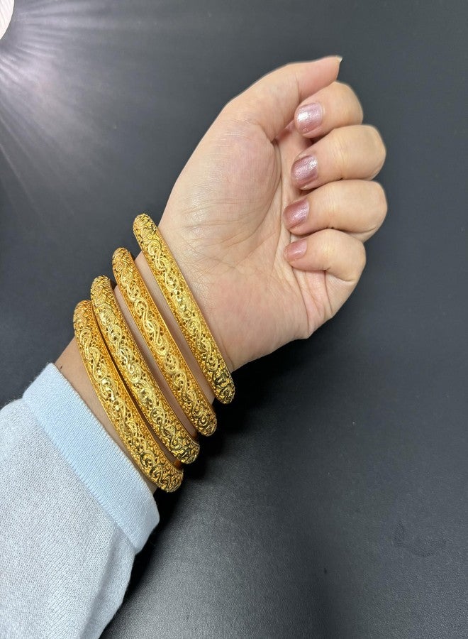 Ethlyn Christmas Gifts for her 24K Gold Plated Fixed Design Bangle Birthday Gift for Wedding Party Gift Idea - Image 3