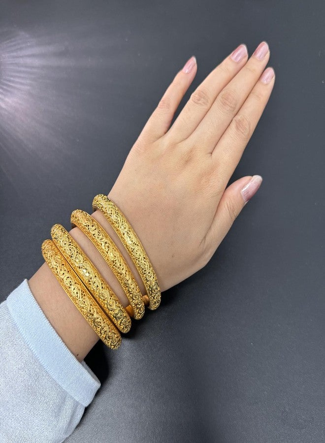 Ethlyn Christmas Gifts for her 24K Gold Plated Fixed Design Bangle Birthday Gift for Wedding Party Gift Idea - Image 2