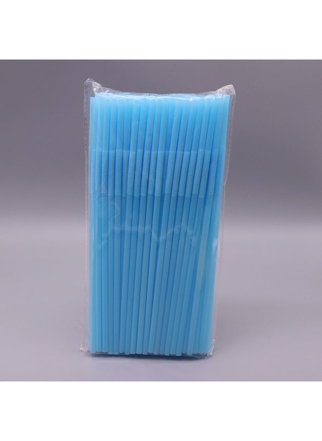 Generic - Spot Disposable Plastic Tube Double Child Art Straw Modeling Creative Color Elbow Handmade Beverage DIY-Color:Light Blue 100 ]-Specifications:Caliber 6mm Length 26cm - Image 1