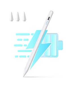 Stylus Pen for iPad 9th&10th Generation - Tilt Function & 2X Faster Charge Stylus Pencil Compatible with 2018-2022 iPad 10/9/8/7/6th Gen, iPad Air 3/4/5, iPad Mini 5/6, iPad Pro 11"/12.9"