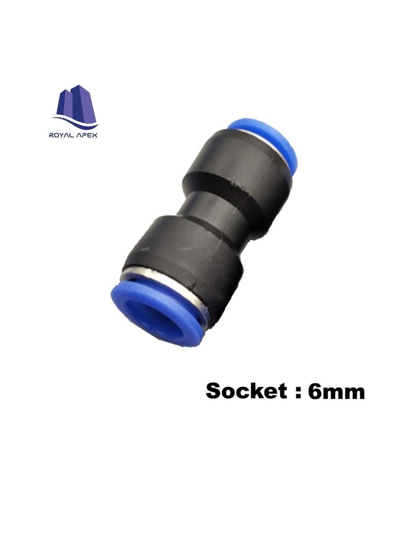 PU Pipe Fittings Polyurethane Pneumatic Pipe Push in to Connect Fittings Socket Pack of 5, 6mm - Image 2