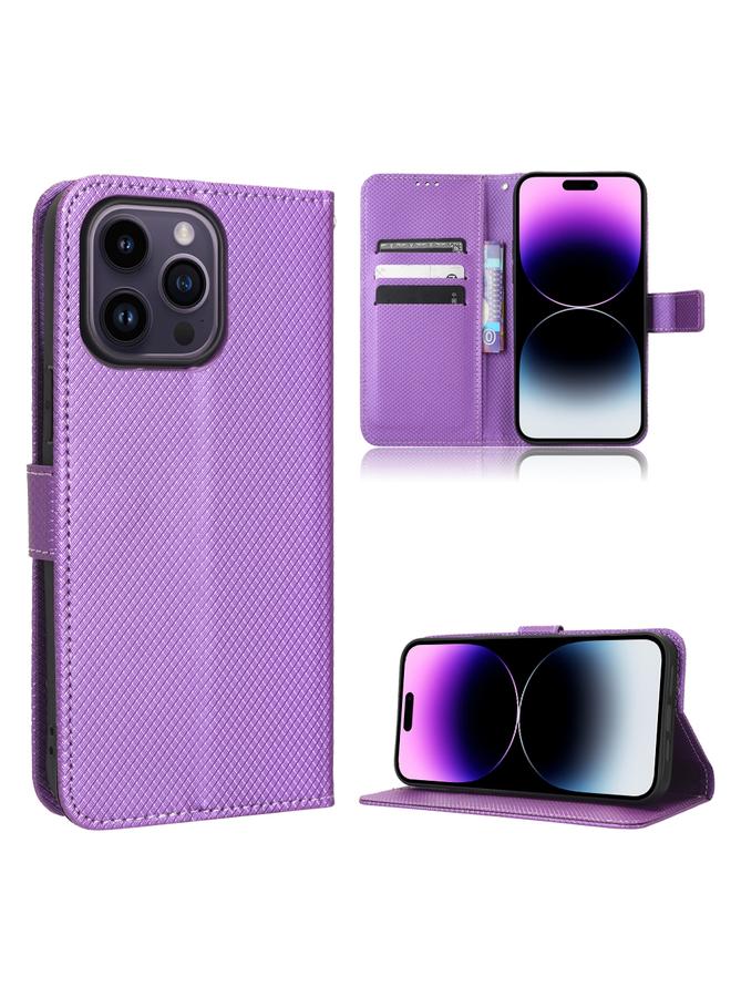 S-TOP Case For iPhone 14 Pro Diamond Texture Leather Phone Case - Image 1