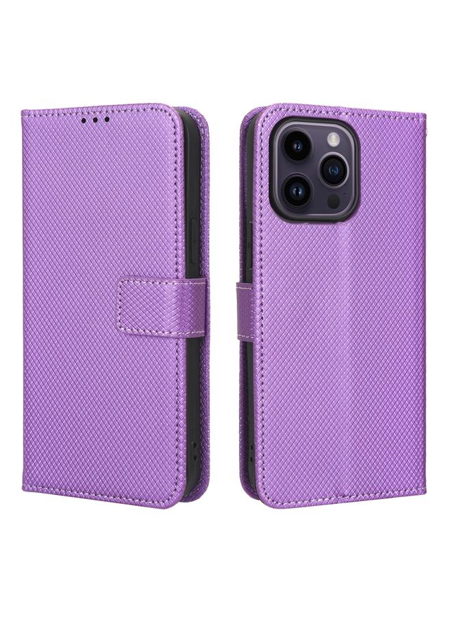 S-TOP Case For iPhone 14 Pro Diamond Texture Leather Phone Case - Image 2