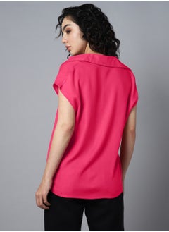 HIGH STAR Spread Collar Extended Sleeves Classic Opaque Casual Shirt for Women  - Image 3