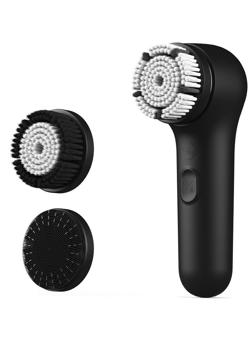 NågraCoola - Face Scrubber, NågraCoola 3.0 Facial Cleansing Brush, Waterproof & Rechargeable Face Scrub Brush for Men&Women, Electric Facial Exfoliator with 3 Brushes, 3 Intensities, 2 Action Modes - Black - Image 1