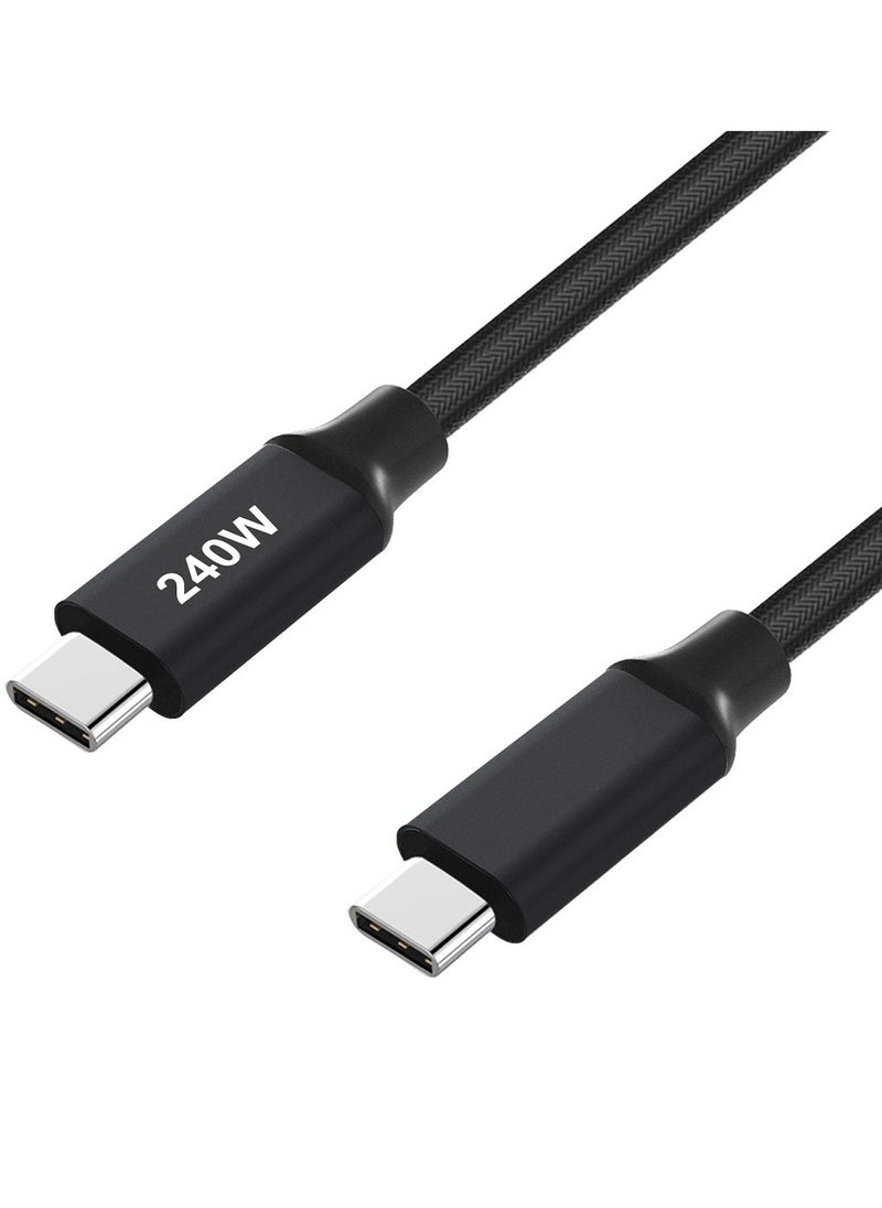 Luttec 240W USB Type C Cable Nylon Braided USB C to USB C 2.0 Cable (C to C) Compatible For iPhone 16 15 Pro Max iPad Pro Air mini 6 MacBook Pro Air Galaxy S24 S23 Ultra Z Fold Xiaomi Honor OPPO OnePlus1M Black  - Image 4