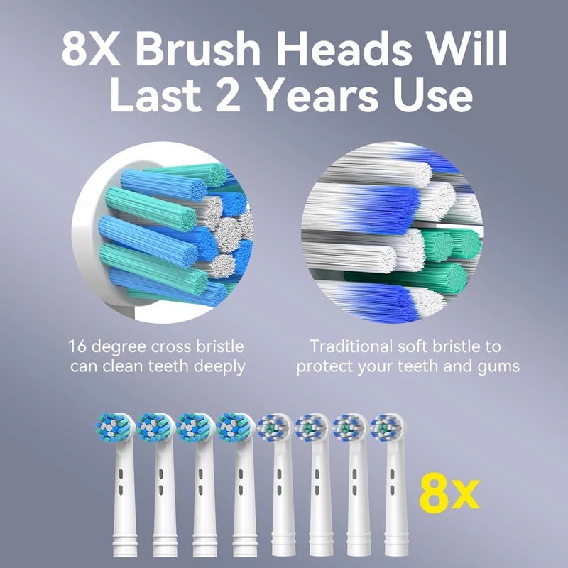 سيجو فرشاة أسنان كهربائية Seago Rotating Electric Rechargeable Toothbrush Teeth Cleaning with 8 Brush Heads 5 Modes Portable Smart Timer - Image 2