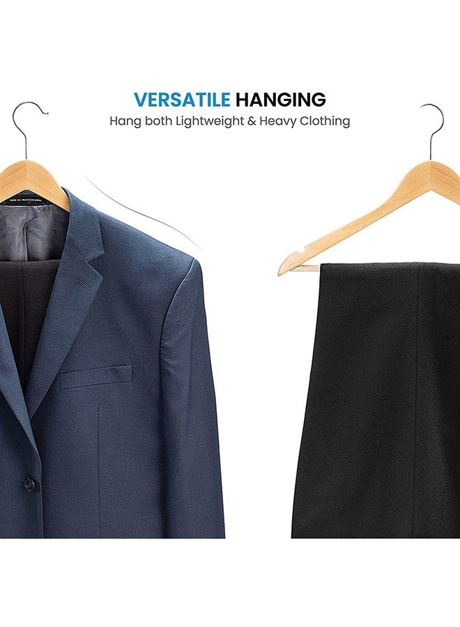 20 PCS Non Slip Wooden Clothes Hangers,  360° Swivel Hook Coat Hangers for Suits, Space Saving Pants Hanger, Heavy Duty Clothing Hanger Set for Closet, Home Suits Hangers, Skit Hangers - Image 3