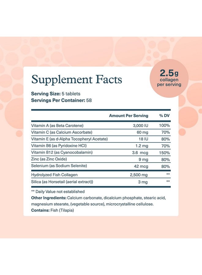 Youtheory Marine Collagen - 2,500 mg Hydrolyzed Collagen - Supports Skin* - Fish-Sourced Collagen - with Vitamin C, A, C, E, B6, B12 & More - Highly Digestible and Absorbable - 290 Tablets