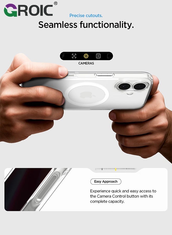 GROIC For iPhone 17 Case,Clear Magnetic Transparent Phone Case,Drop Protection Rugged Shockproof Protective Cell Phone Cover,Magnetic Phone Shell for iPhone 17 6.3 inch - Image 5