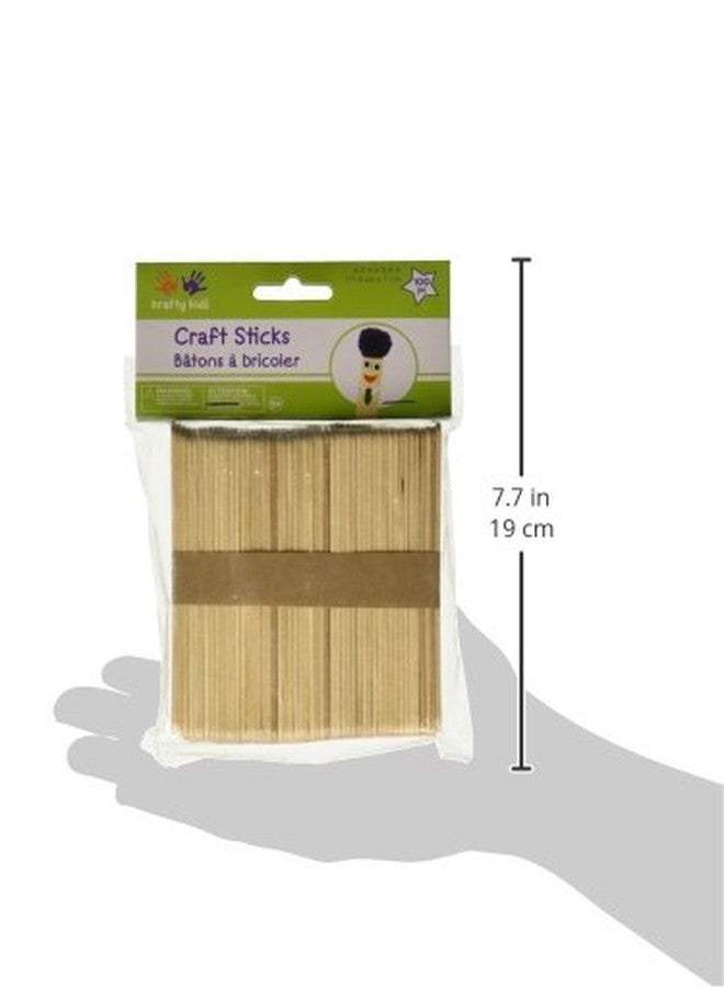 Multicraft Imports Krafty Kids CW500 Craftwood Regular Craft Sticks, 4.5in by 0.38in, 100-Piece - Image 3
