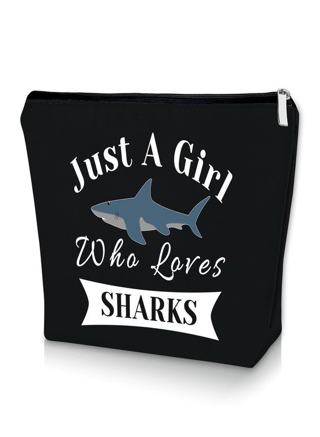 Sazuwu Shark Themed Black Makeup Bag - Animal Lover's Cosmetic Bag for Women, Perfect for Shark Week, Graduation, Christmas or Travel - Image 1