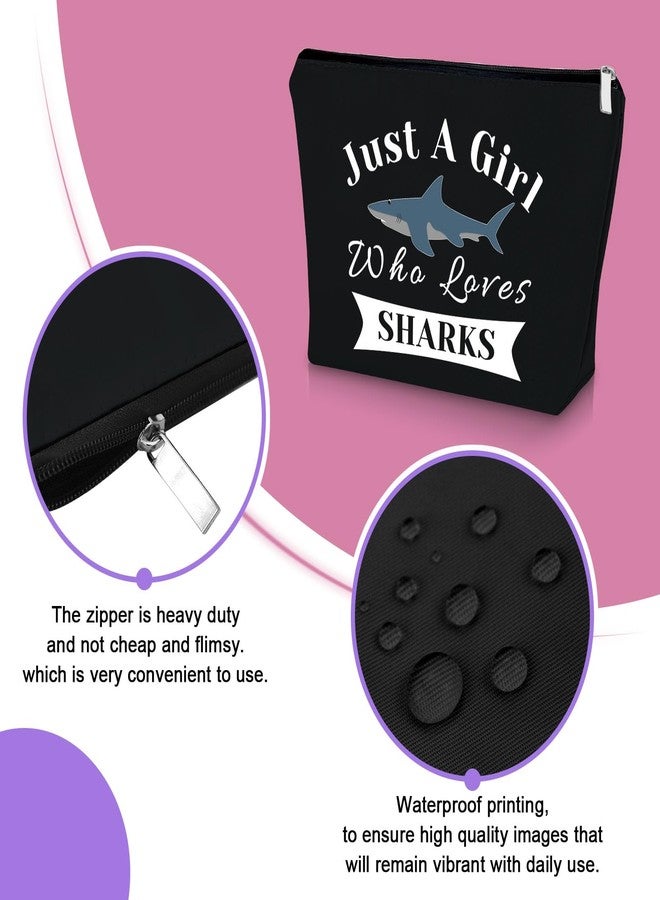 Sazuwu Shark Themed Black Makeup Bag - Animal Lover's Cosmetic Bag for Women, Perfect for Shark Week, Graduation, Christmas or Travel - Image 3