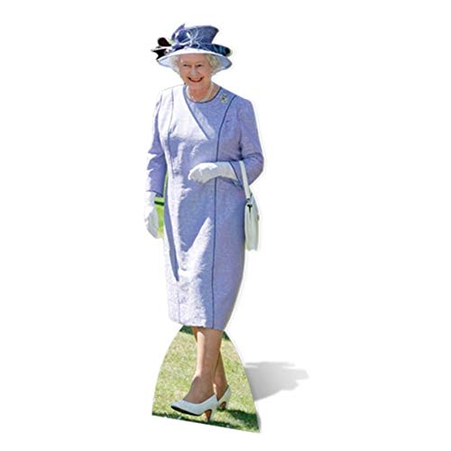 Star Cutouts, Queen Elizabeth II in Lilac Dress, Life-Size Cardboard Cutout Standup - 68 x 21 inches - Image 1