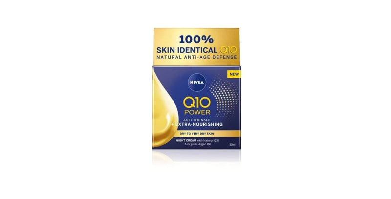 NIVEA Q10 Power Antiâ€‘Wrinkle Regenerating Night Cream with Creatine & Hyaluronic Acid â€“ Firming, Revitalizing Night Facial Moisturizer, 50â€¯ml