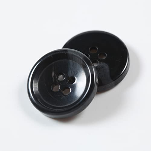 MASONEE 80 Large 3/4 inch Black Buttons for Sewing - Round Resin, 4 Hole Flatback Coat & Shirt Sweater Buttons - 20mm Bulk - Image 5