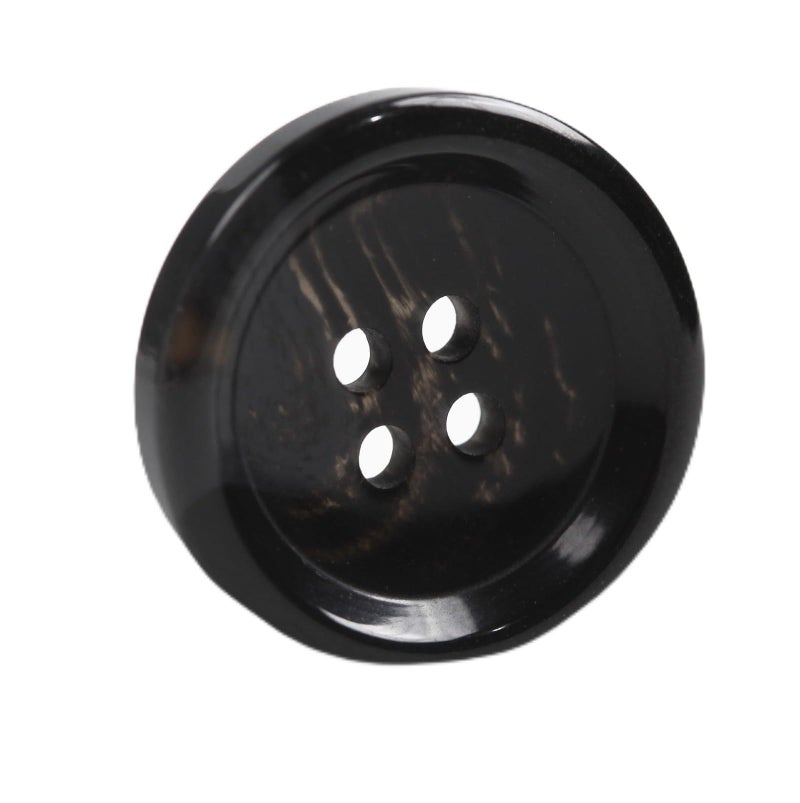 MASONEE 80 Large 3/4 inch Black Buttons for Sewing - Round Resin, 4 Hole Flatback Coat & Shirt Sweater Buttons - 20mm Bulk - Image 1