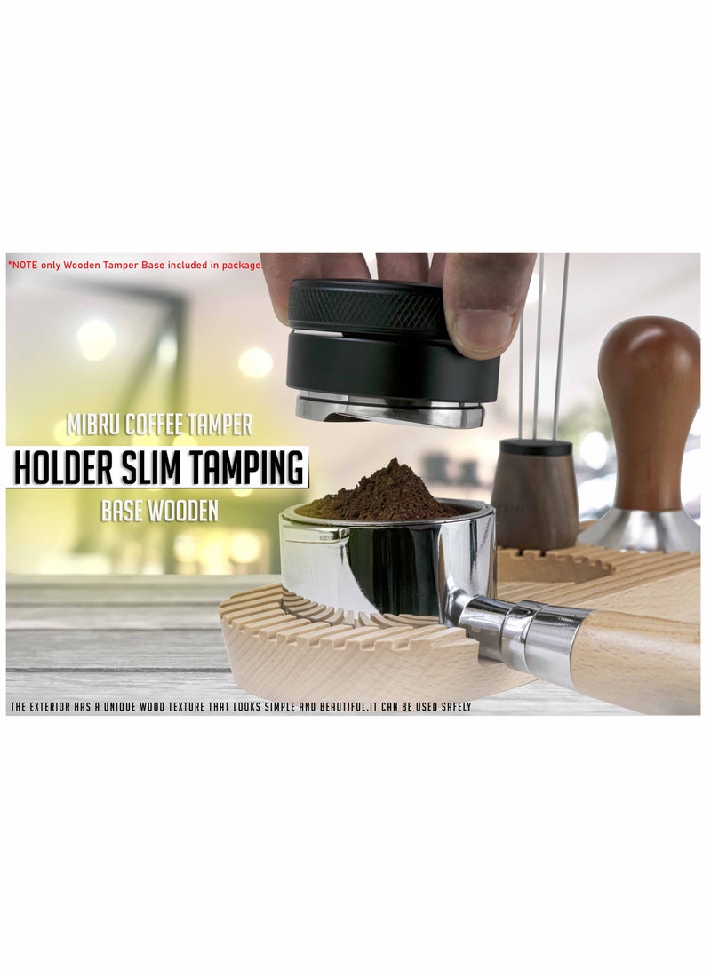 كابتن تيك قاعدة قهوة خشبية رفيعة للموزع والمكبس والبورتافلتر 51 مم 53 مم 54 مم - Image 2