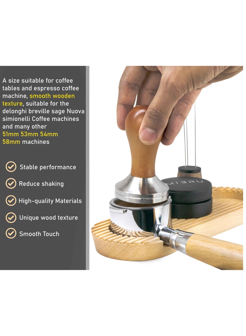 كابتن تيك قاعدة قهوة خشبية رفيعة للموزع والمكبس والبورتافلتر 51 مم 53 مم 54 مم - Image 5