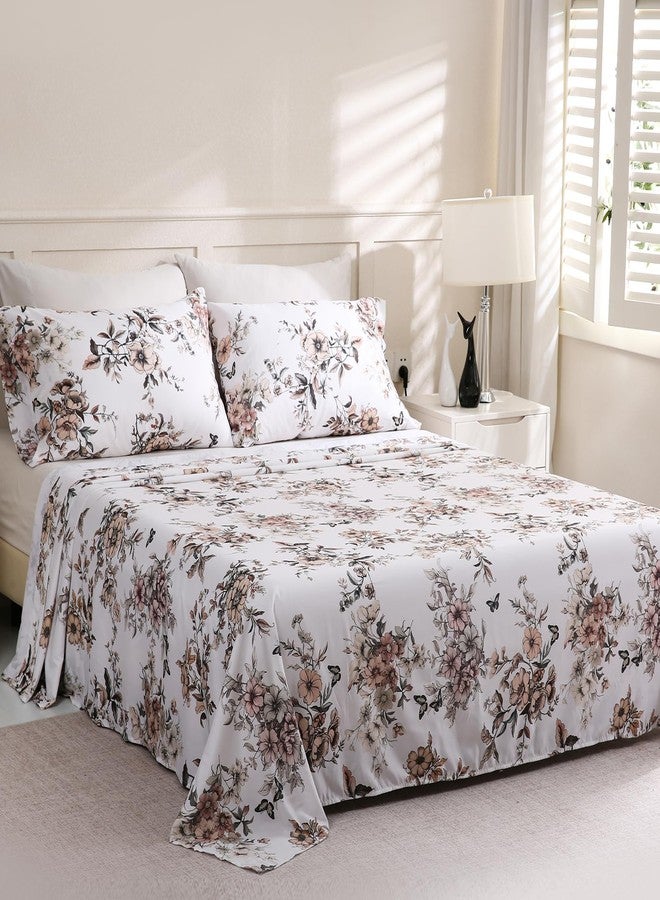 LONAVA Solid and Printed Queen Size Bed Sheet Set - 6-Piece, Includes Solid Fitted Sheet, Solid Pillowcases, OEKOTEX Certified, 100% Brushed Microfiber, Comfortable and Breathable,G24097 - Image 3