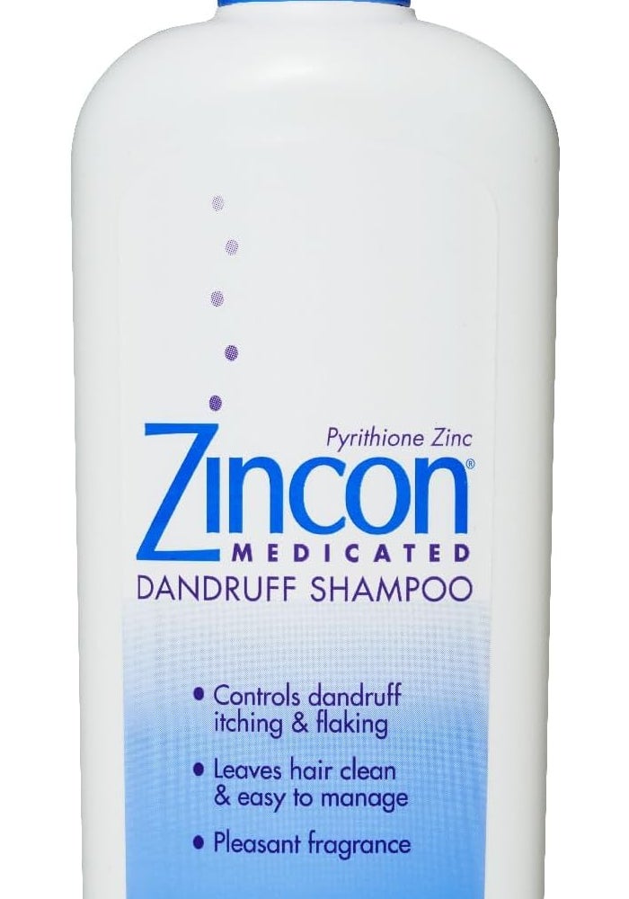 Zincon Medicated Dandruff Shampoo - 8 Fluid Ounce Bottle for Effective Dandruff Control - Image 1