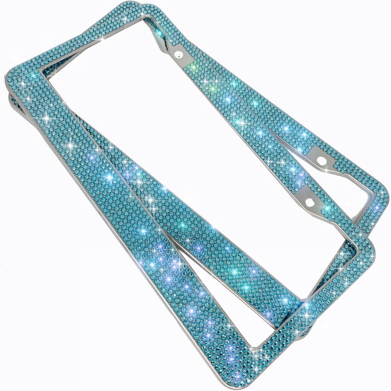 Shering Bling License Plate Frame, 2 Pack License Plate Frame with Premium Gift Box for Women,Rhinestone License Plate Frames with 1200pcs Rhinestones - Image 2